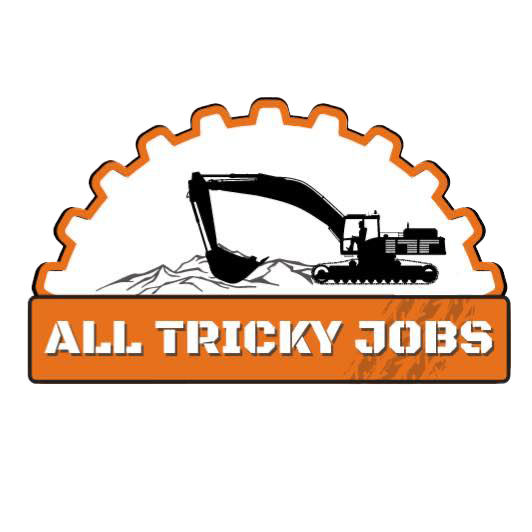 All Tricky Jobs - Excavator digging dirt logo